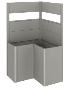 Biohort Sichtschutz quarzgrau-metallic mit Lichtpaneel für L-Form Belvedere 100