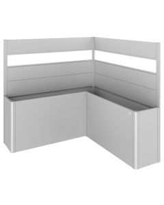 Biohort Sichtschutz silber-metallic mit Lichtpaneel für L-Form Belvedere 200