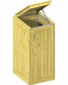 Binto Mülltonnenbox Nadelholz Kiefer/Fichte 1er-Box mit Klappdeckel (5104)