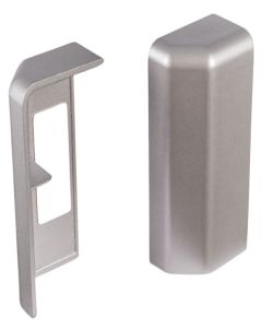 MEISTER Endkappe Fussleiste für Profil 15 MK | 20 PK | 20 PK Aqua Edelstahl-Optik 02038