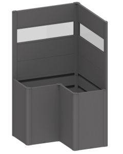 Biohort Sichtschutz dunkelgrau-metallic mit Lichtpaneel für L-Form Belvedere 100