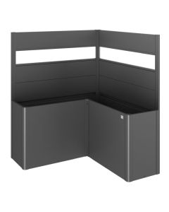 Biohort Sichtschutz dunkelgrau-metallic mit Lichtpaneel für L-Form Belvedere 150