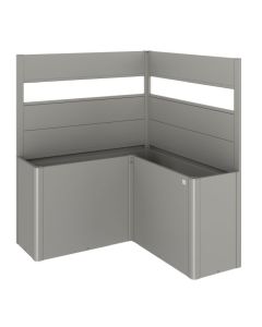 Biohort Sichtschutz quarzgrau-metallic mit Lichtpaneel für L-Form Belvedere 150