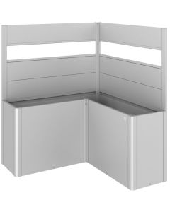 Biohort Sichtschutz silber-metallic mit Lichtpaneel für L-Form Belvedere 150