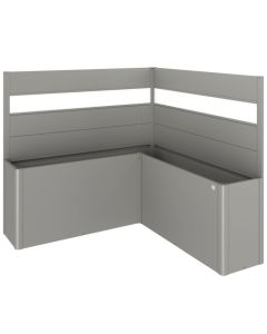 Biohort Sichtschutz quarzgrau-metallic mit Lichtpaneel für L-Form Belvedere 200