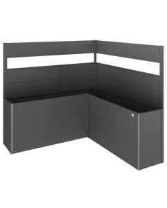 Biohort Sichtschutz dunkelgrau-metallic mit Lichtpaneel für L-Form Belvedere 200