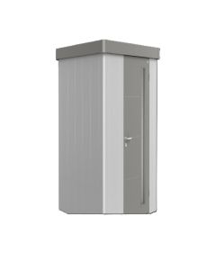 Biohort Neo 1 A* silber-metallic, Standardtüre und Dach quarzgrau-metallic 1,80 x 1,80 m 81005