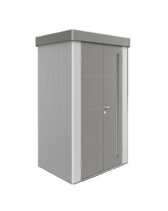 Biohort Neo 1 B* silber-metallic, Doppeltüre und Dach quarzgrau-metallic 2,36 x 1,80 m 81062