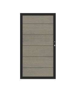 SYSTEM WPC Tor Platinum XL taupe-grau, DIN links/rechts