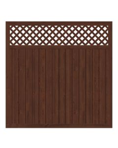 Sichtschutzzaun LONGLIFE RIVA mit Gitter nussbaum 180 x 180 cm 4564