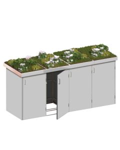 Binto Mülltonnenbox HPL grau Var. 4er Pflanzschale 5145