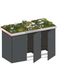Binto Mülltonnenbox HPL schiefer Var. 3er Pflanzschale