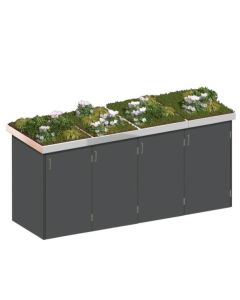 Binto Mülltonnenbox HPL schiefer Var. 4er Pflanzschale 5153