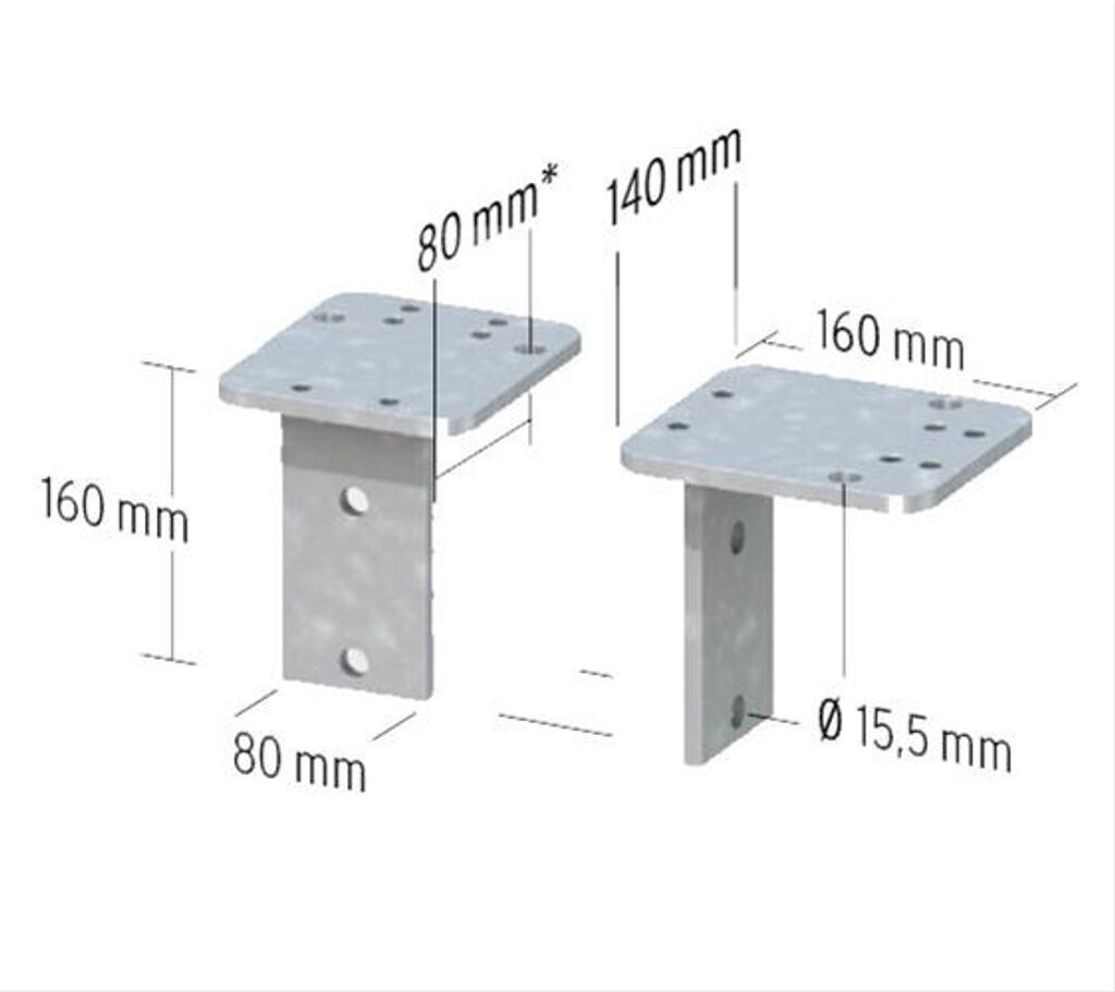 TraumGarten L Stein Montageadapter für Aufschraubpfosten